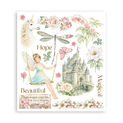 Printed Decorative Rub-On Selection for Art and Craft 20.5x23 cm - Wonderland