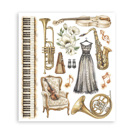 Printed Decorative Rub on selection for Art and Craft cm 20,5x23 - Symphony 