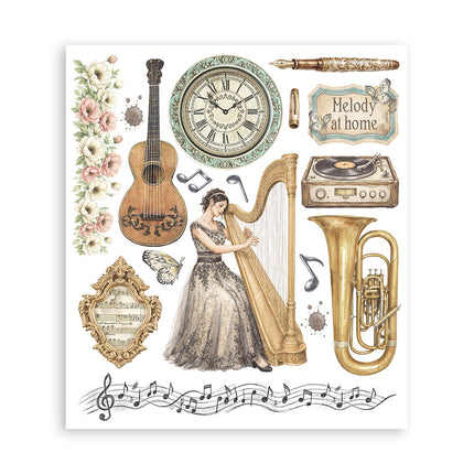 Printed Decorative Rub on selection for Art and Craft cm 20,5x23 - Symphony 