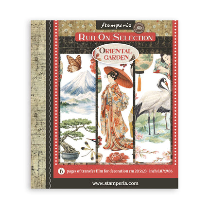 Printed Decorative Rub on selection for Art and Craft cm 20,5x23 - Oriental Garden  