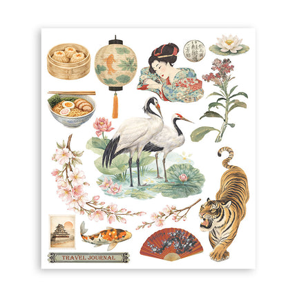 Printed Decorative Rub on selection for Art and Craft cm 20,5x23 - Oriental Garden  