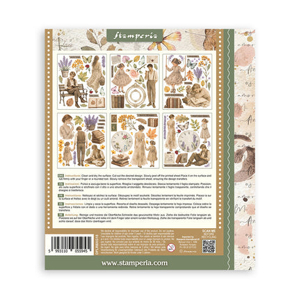 Printed Decorative Rub on selection for Art and Craft cm 20,5x23 - Flowers and Poems