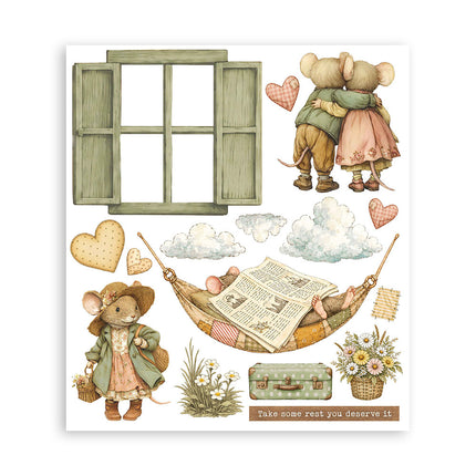 Printed Decorative Rub on selection for Art and Craft cm 20,5x23 - Cozy Family