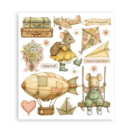 Printed Decorative Rub on selection for Art and Craft cm 20,5x23 - Cozy Family