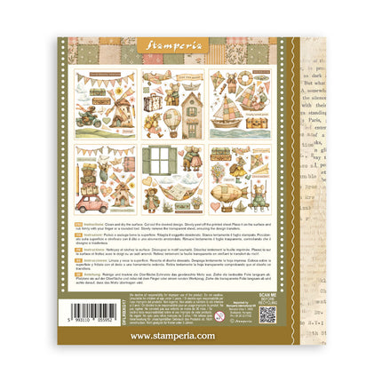 Printed Decorative Rub on selection for Art and Craft cm 20,5x23 - Cozy Family