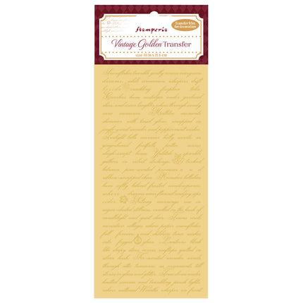 Vintage Golden Transfer cm 10.16x21.6 - Writing