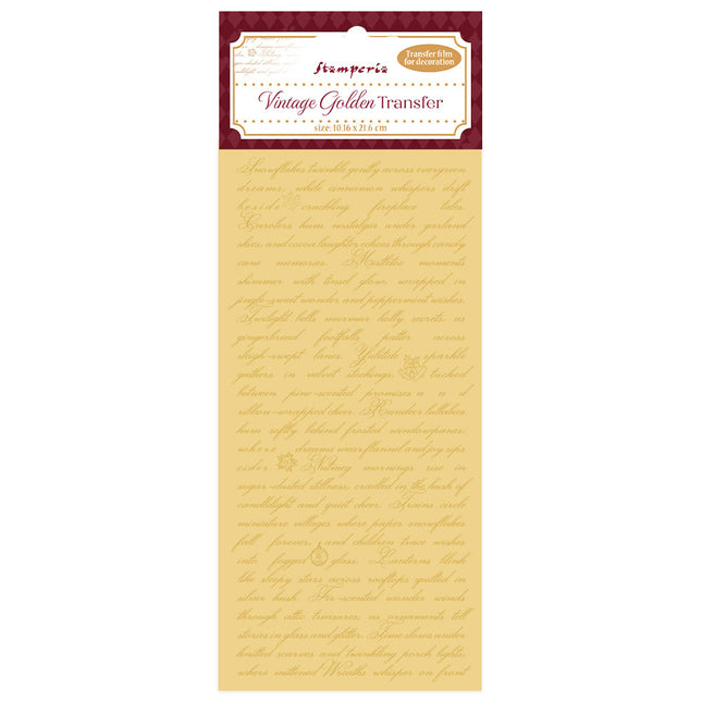 Vintage Golden Transfer cm 10.16x21.6 - Writing