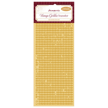 Vintage Golden Transfer cm 10.16x21.6 - Rhombus Pattern