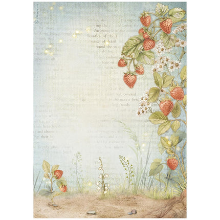 A4 Rice paper pack - Hidden Grove strawberries