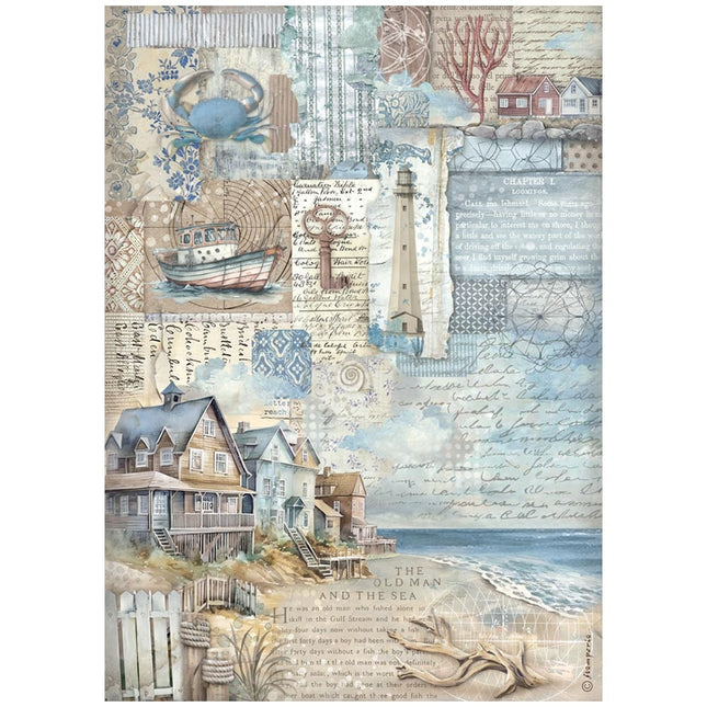 A4 rice paper pack - Silent Sea landscape