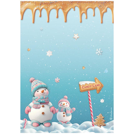 A4 Rice Paper Pack - Candy Christmas Snowmen