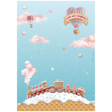 A4 Rice Paper Pack - Candy Christmas Train