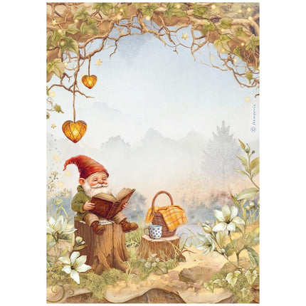 A4 Rice Paper Pack - Whispering Woods Gnome  