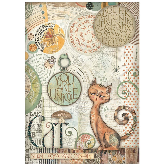 A4 Rice paper pack - Furry Friends you are unique cat