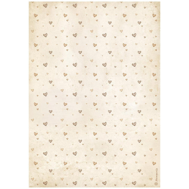 A4 Rice paper pack - Baby hearts pattern
