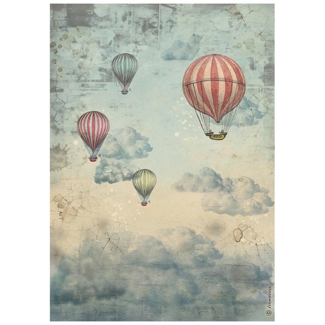 A4 Rice paper pack - Voyages Fantastiques air balloons