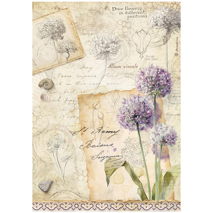 Printed A4 rice paper for art and craft - All Around allium