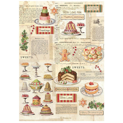 Printed A4 Rice paper for Art and Craft - Classic Christmas sweets