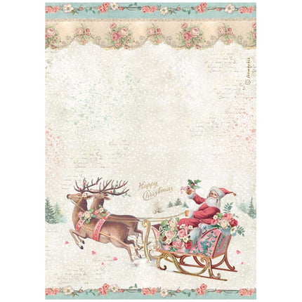 Printed A4 Rice paper for Art and Craft - Winter Magic Santa Claus