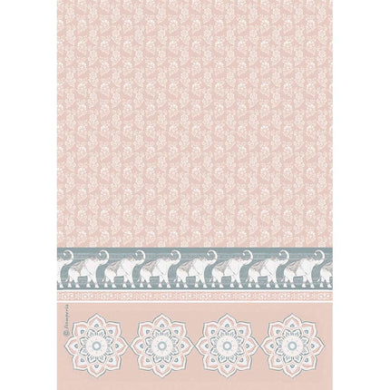 A4 Rice paper packed Elephants pink background