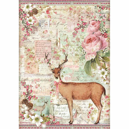 A4 Rice paper packed Christmas deer