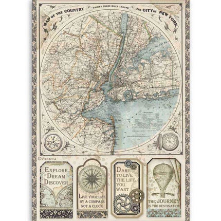 A4 Rice paper packed Sir Vagabond map of New York