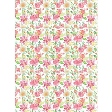 A4 Rice paper packed - Circle of Love aquerel flower