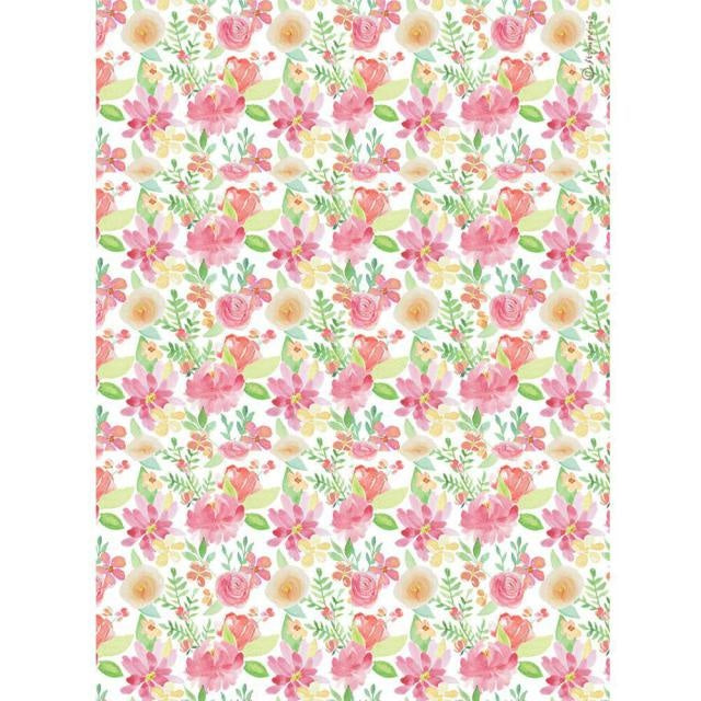 A4 Rice paper packed - Circle of Love aquerel flower