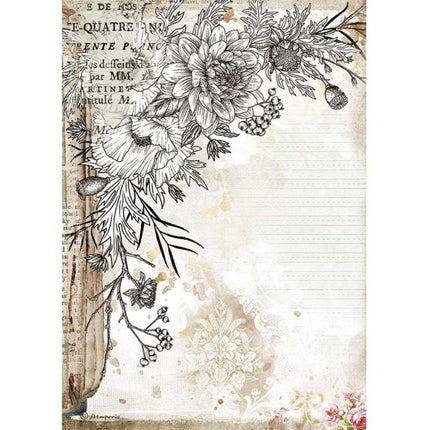 A4 Rice paper packed - Romantic Journal stylized flower