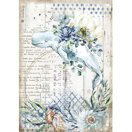 A4 Rice paper packed - Romantic Sea Dream whale
