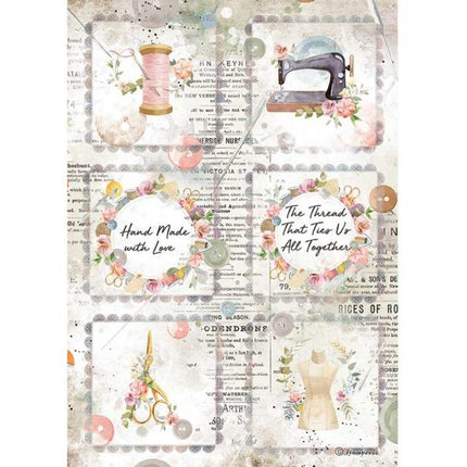 A4 Rice paper packed - Romantic Threads mini cards