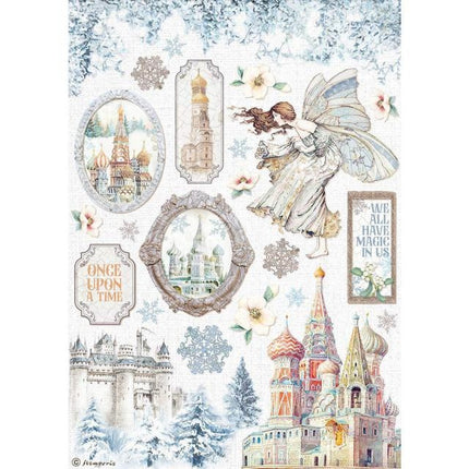 A4 Rice paper packed - Winter Tales castle