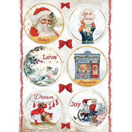 A4 Rice paper packed - Romantic Christmas rounds