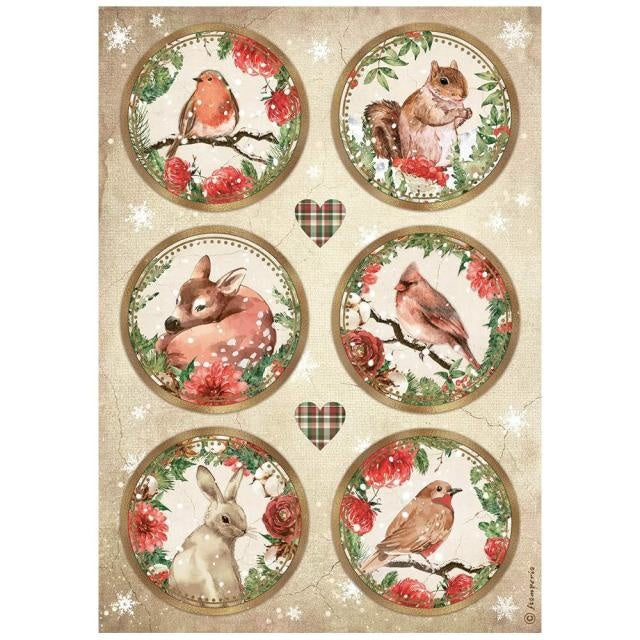 A4 Rice paper packed - Romantic Home for the holidays rounds