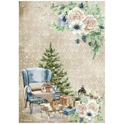 A4 Rice paper packed - Romantic Cozy winter chair
