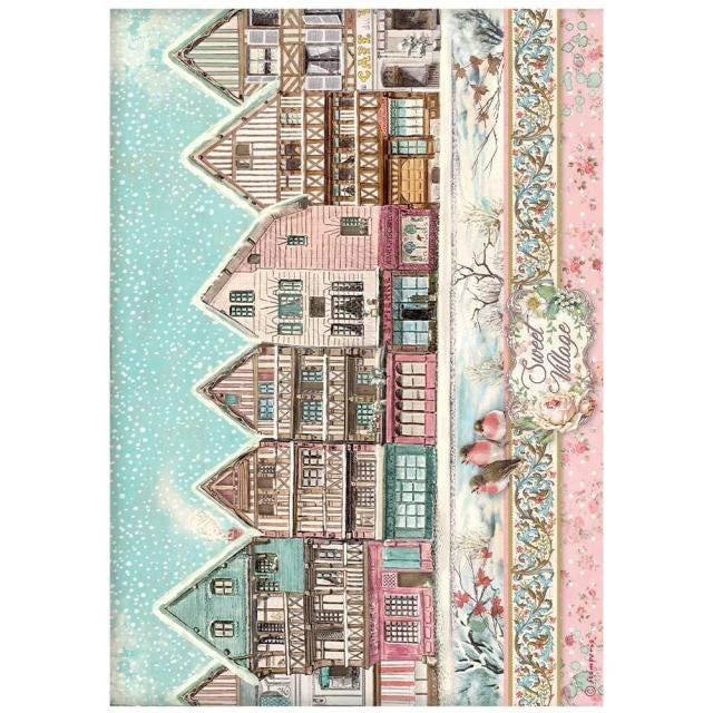 A4 Rice paper packed - Sweet winter sweet village