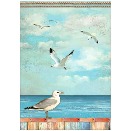 A4 Rice paper packed - Blue Dream seagulls