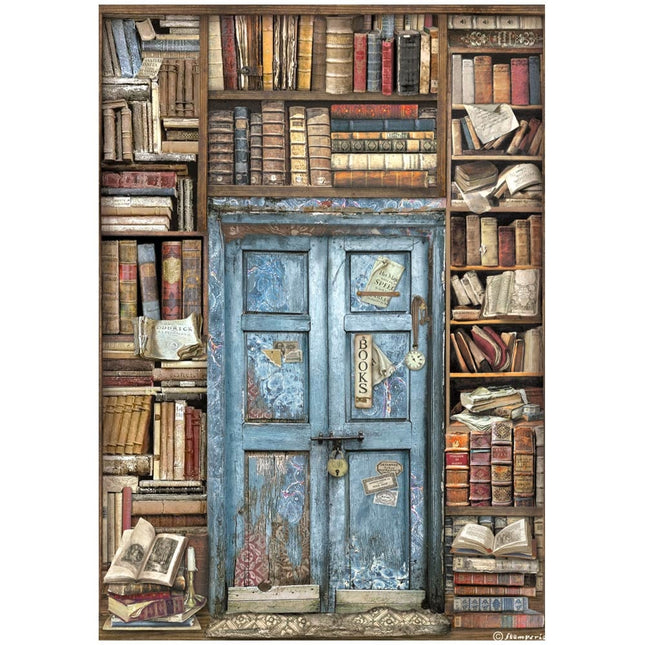 A4 Rice paper packed - Vintage Library door