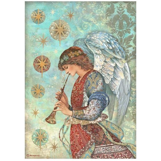 A4 Rice paper packed - Christmas Greetings angel