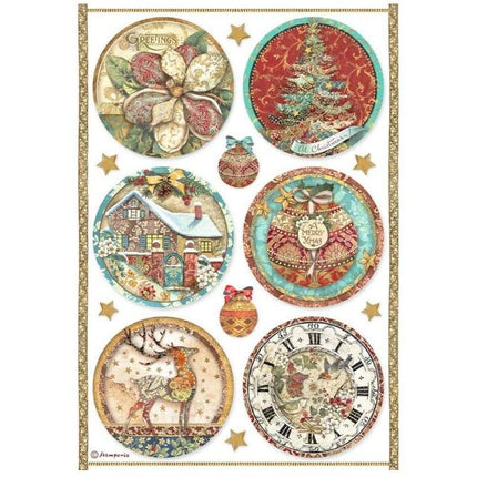 A4 Rice paper packed - Christmas Greetings rounds