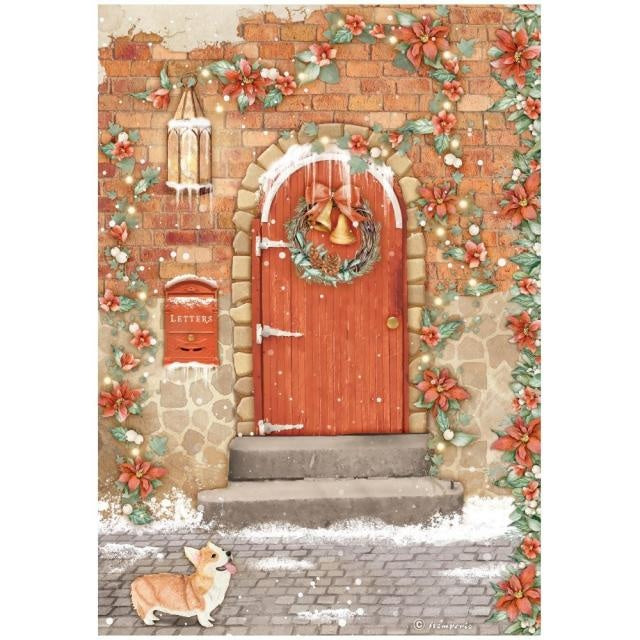 A4 Rice paper packed - All Around Christmas red door