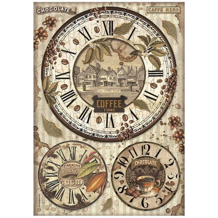 A4 Rice paper packed - Coffee and Chocolate clocks