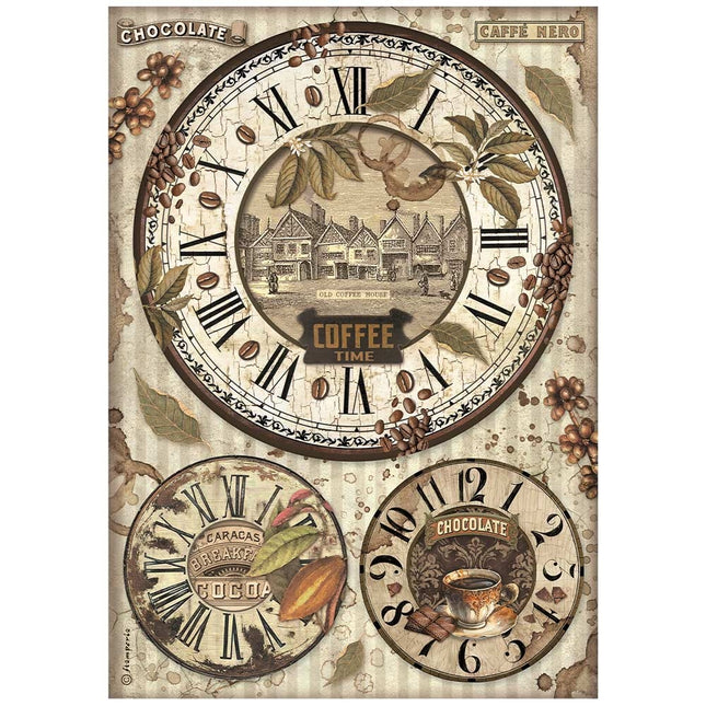 A4 Rice paper packed - Coffee and Chocolate clocks