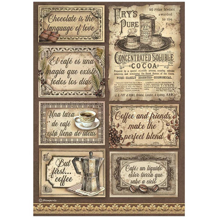A4 Rice paper packed - Coffee and Chocolate labels