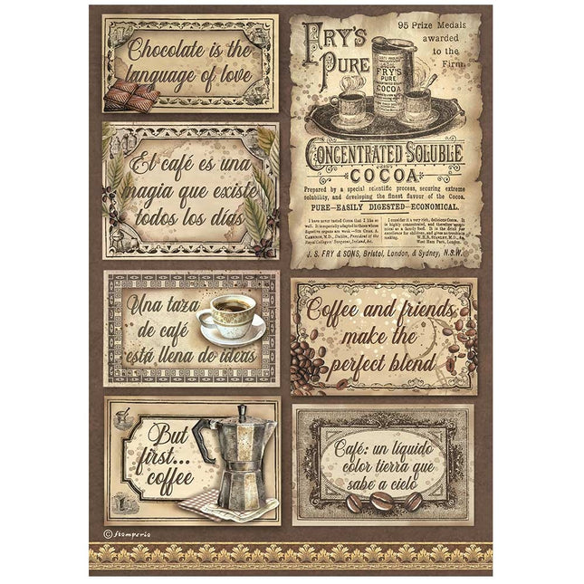 A4 Rice paper packed - Coffee and Chocolate labels
