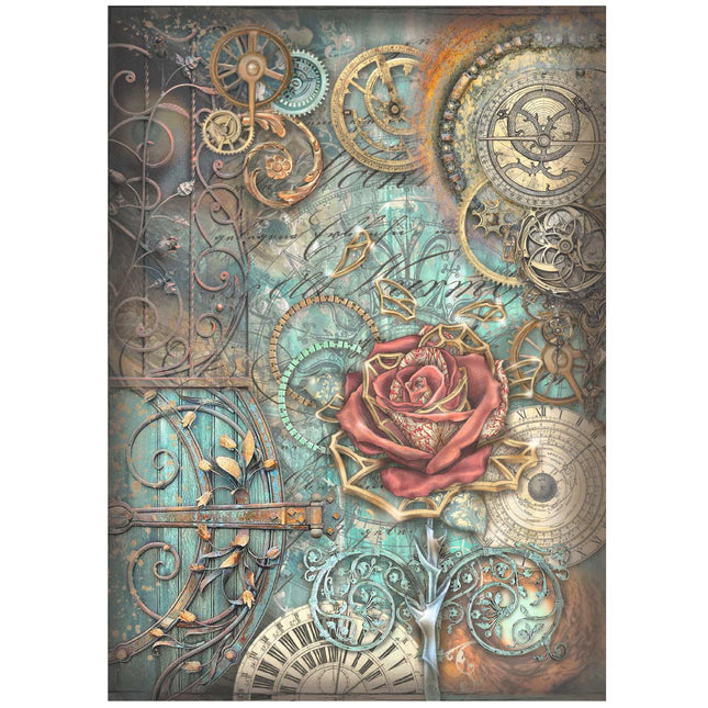 A4 Rice paper packed - Sir Vagabond in Fantasy World mechanical rose