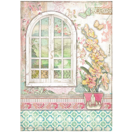 A4 Rice paper pack - Orchids and Cats window