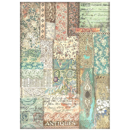 A4 Rice paper pack - Brocante Antiques fabric patchwork