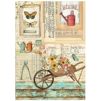 A4 Rice paper pack - Garden barrow