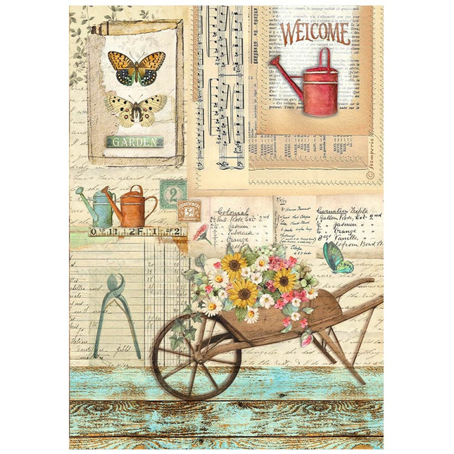 A4 Rice paper pack - Garden barrow